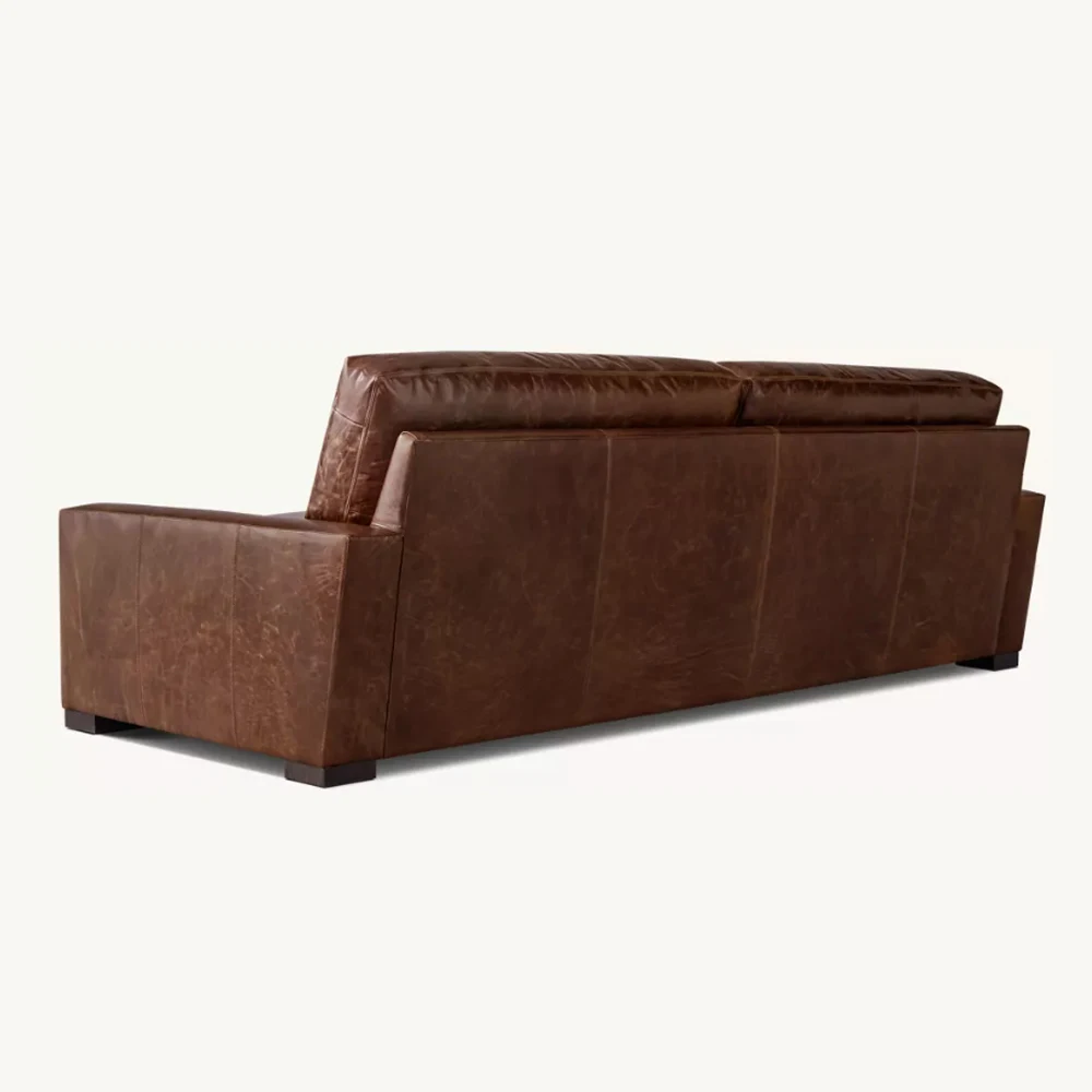 Defaico New Design Vintage Excellent Quality Brown Leather Sofa for Living Room