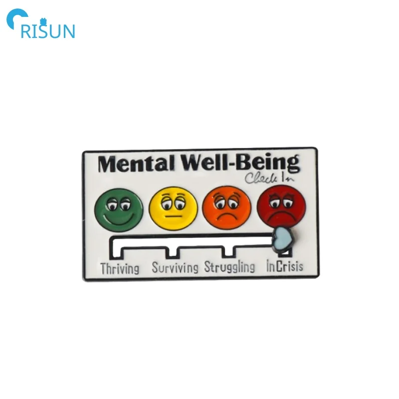 Social Power Energy Pins Movable Expression Mood Management Badge Rainbow Turntable Lapel Pins Brooch