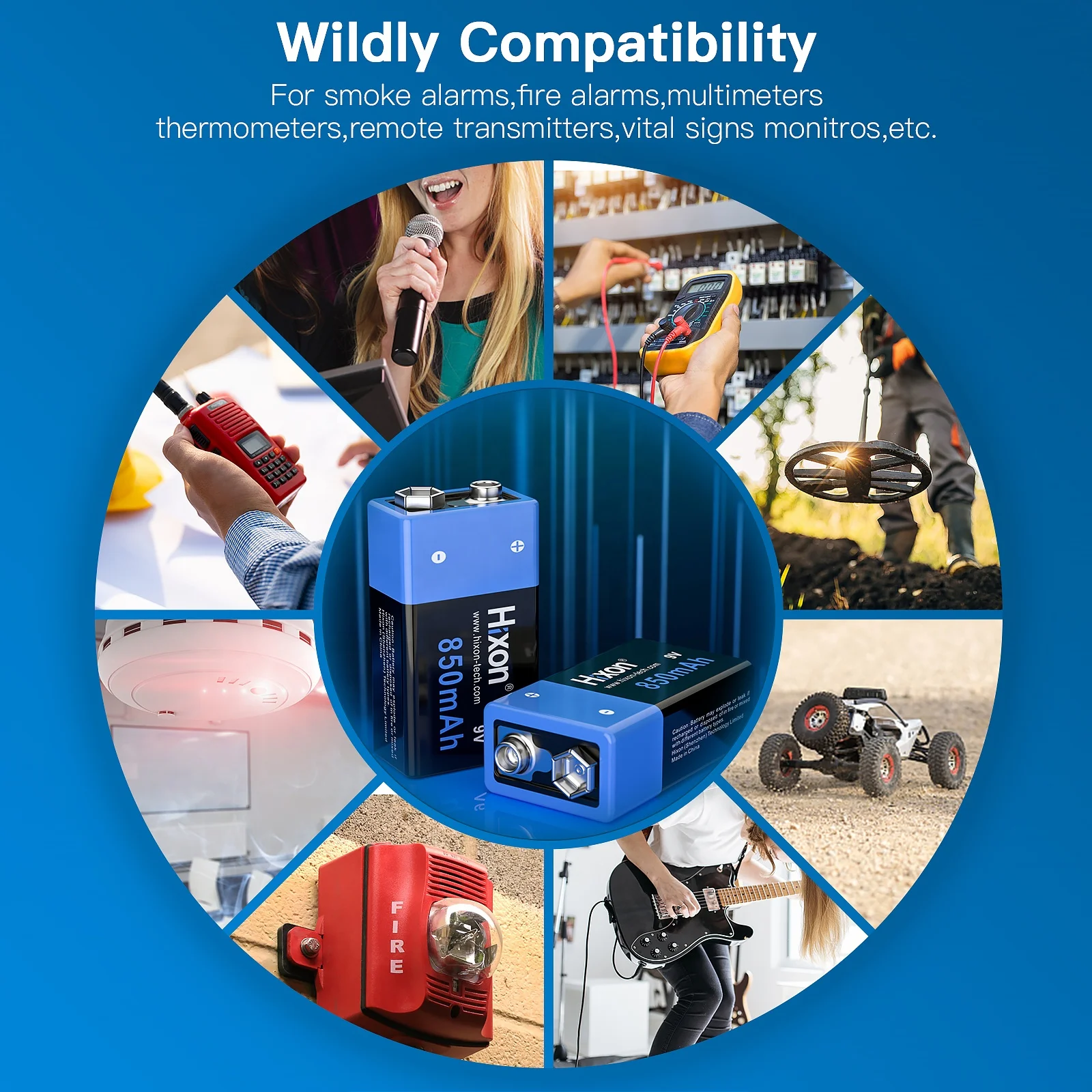 Fast charge 9V Lithium Battery Rechargeable Battery size 6f22  high capacity 850mAh 4 pcs batteries kit