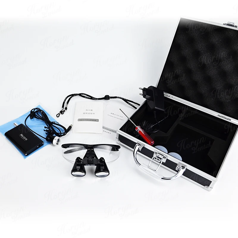 Dental Binocular Magnifying Glasses Dental Head Surgical  3.5X HD Eye Loupes  Magnification with LED