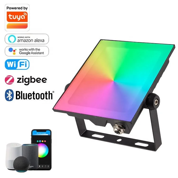Shingel Outdoor Ip65 Waterproof Tuya App Control Cct Dimmable Color Changing Garden Lighting Led Rgb Flood Light