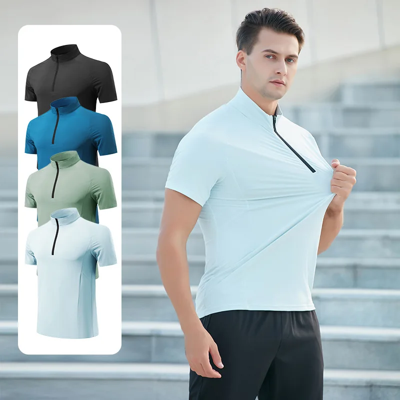 Custom Logo Gym Exercise Short Sleeve Tops Shirt Clothes Men Quick Dry Sport Breathable Running T-shirts