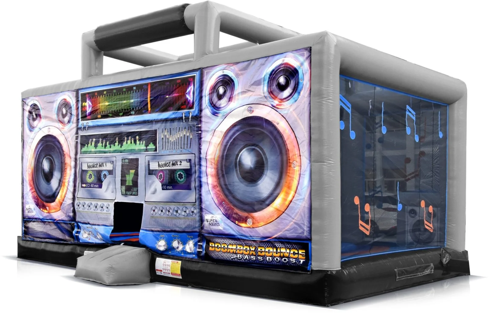 Hot sale Interactive Inflatable Disco Dance House Adult Boom Box Jumping Bouncy Castle Retro Boombox Bouncer For Party