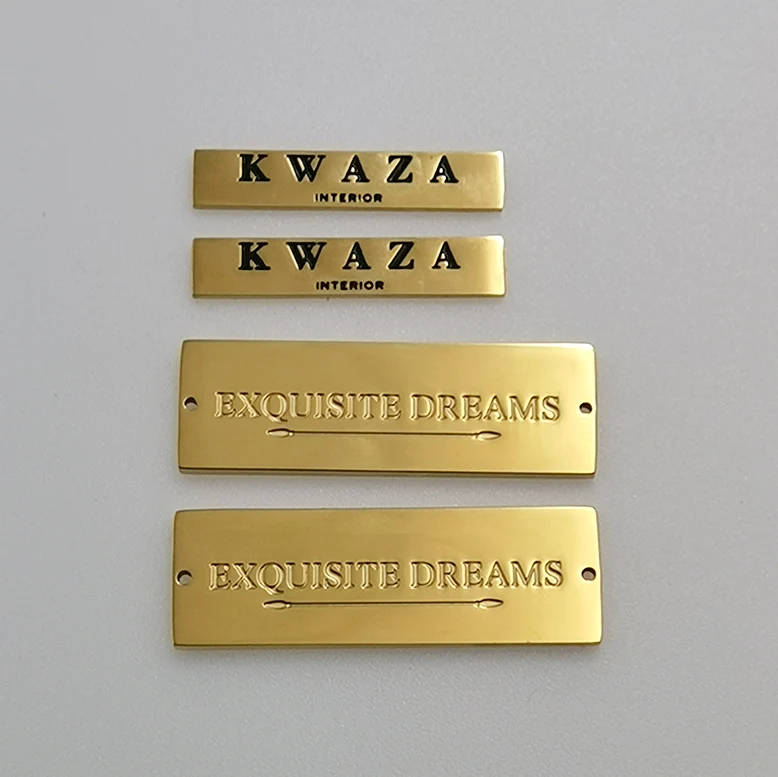 Custom Reflective Embossed Circle Handbag Key Chain Hang Tags Pendant Charm Metal Label Plate Logo For Leather Bags Purses