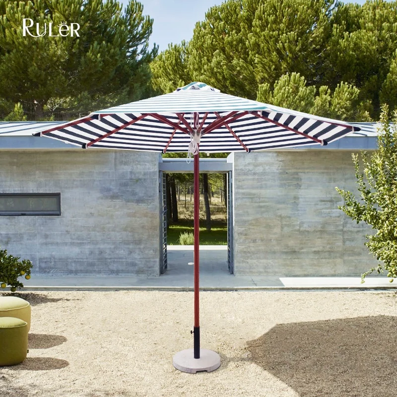 Outdoor Commercial umbrella Garden Pool Umbrella Stripe Parasol Aluminum Beach Umbrella