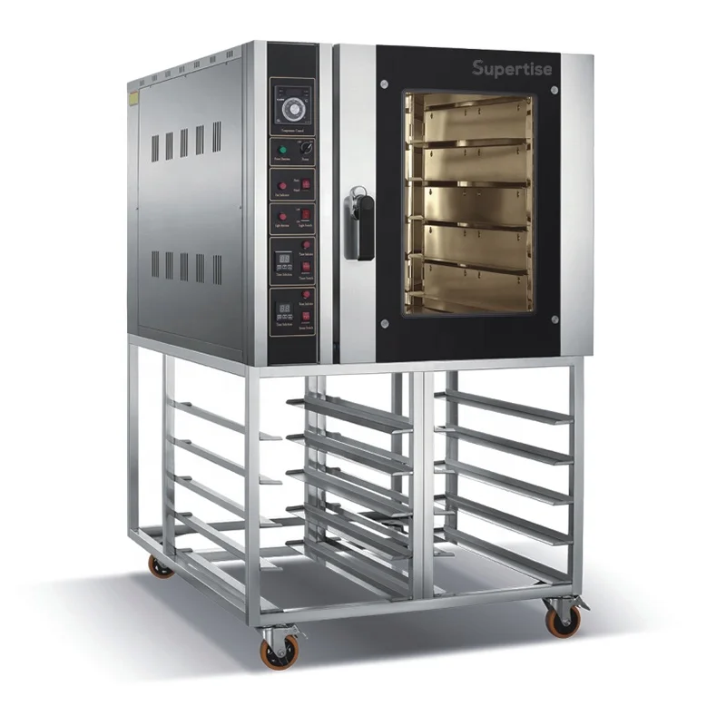 Кухонное оборудование для ресторана 5 10 лотков вращающийся Вращающийся вентилятор конвекционная печь пекарня с электронным управлением выпечка торты горячим воздухом парогенератором