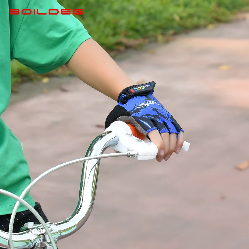 HBG 0015 Outdoor Half Finger Cycling Gloves Child Anti Slip shock-absorbing Bike Bicycle Gloves for Kids