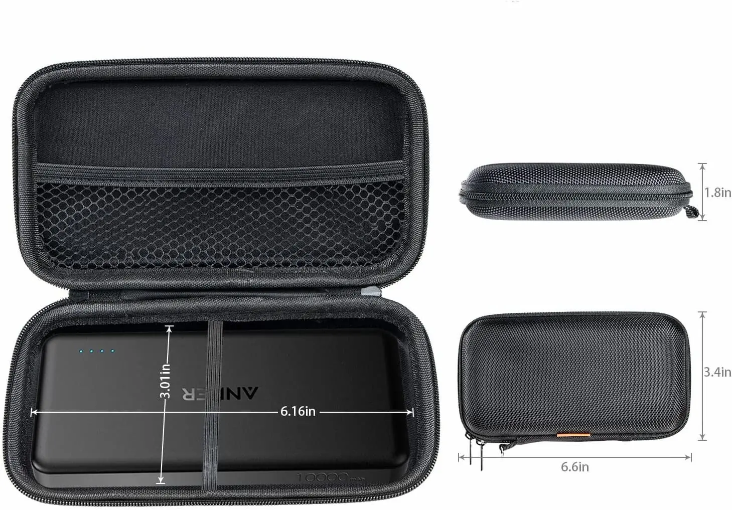 Hard EVA Shell Zipper Pouch HDD Carrying Case