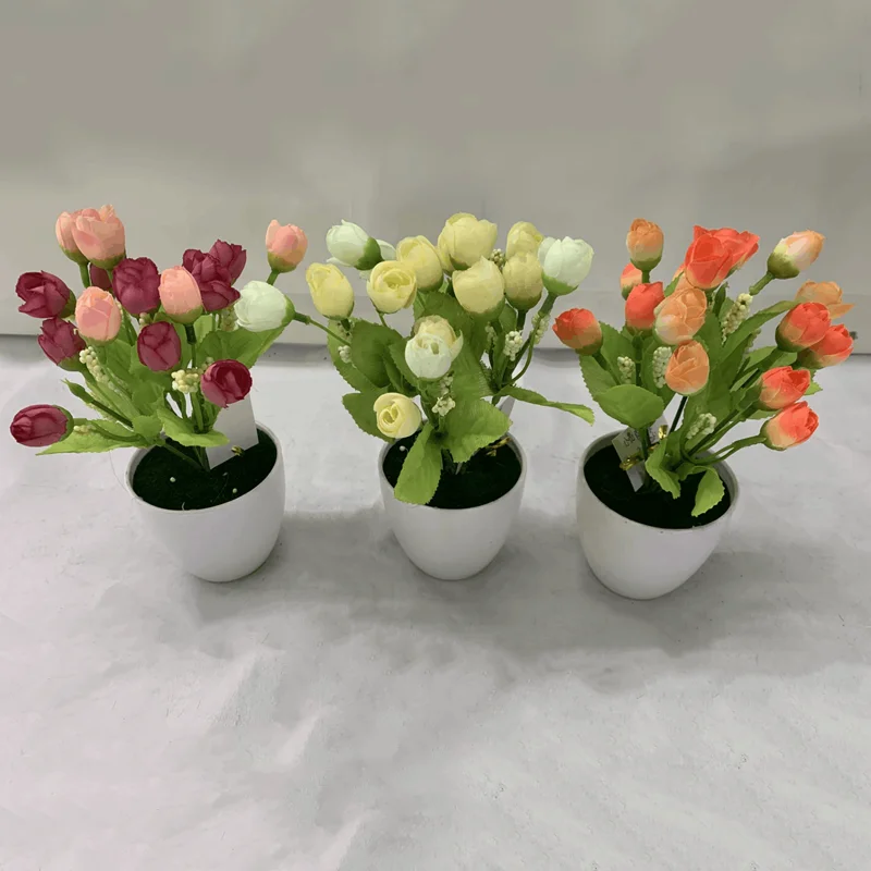 Wholesale Artificial Bonsai Plant Artificial Potted Tulips Flowers Artificial Plants And Flowers Potted Small