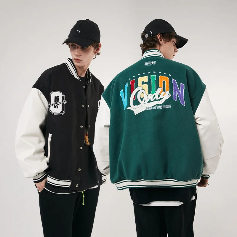 Wholesale OEM cotton plus size bomber custom embroidery patch motorcycle riding vintage racing jacket men sukajan jacket