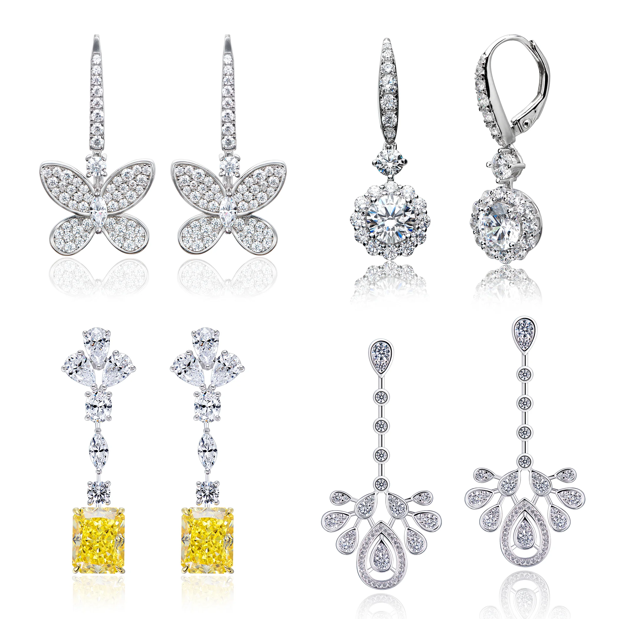 18k gold plated wedding jewelry for woman zircon earrings