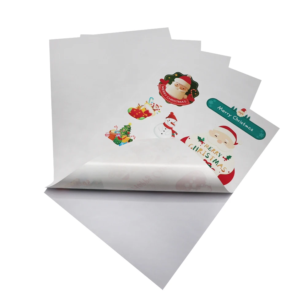 Inkjet Sticker Factory Stock Waterproof Printable A4 Sheet Glossy Vinyl Photo Sticker Paper For Inkjet Printer