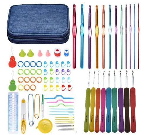 14 Styles Set Crochet Hook Set With Yarn Knitting Needles Sewing Tools Set Knit Gauge Scissors Holder Hook Knitting