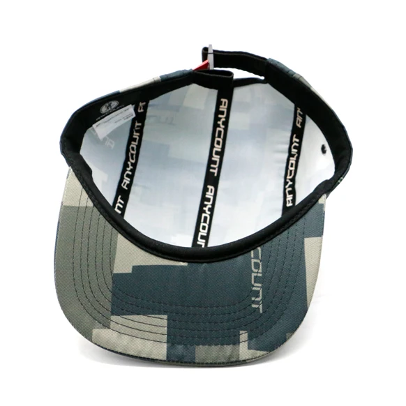 Premium Custom Flat Embroidery Full Camo Printing Nylon Private Label Adjustable Buckle Strap Five Panel Camp Hat