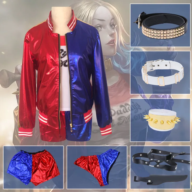 RS534 Halloween Anime Cosplay Costume Clown Girl Jacket Costume Movie Suicide Squad Hrleyquinn Performance Costume