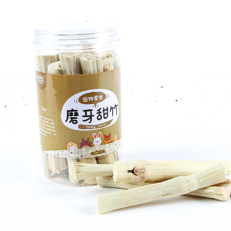 Rabbits chinchillas guinea pigs high fiber teething bite wood branch sweet bamboo 250 grams cans of teething snacks