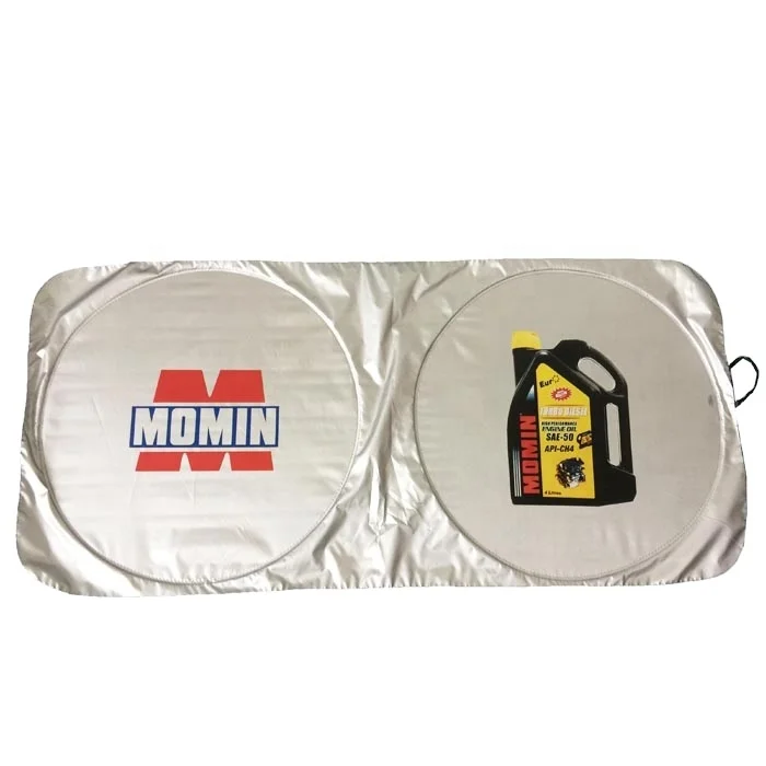 High quality custom silver polyester car window sun shade silver nylon car window sunshade