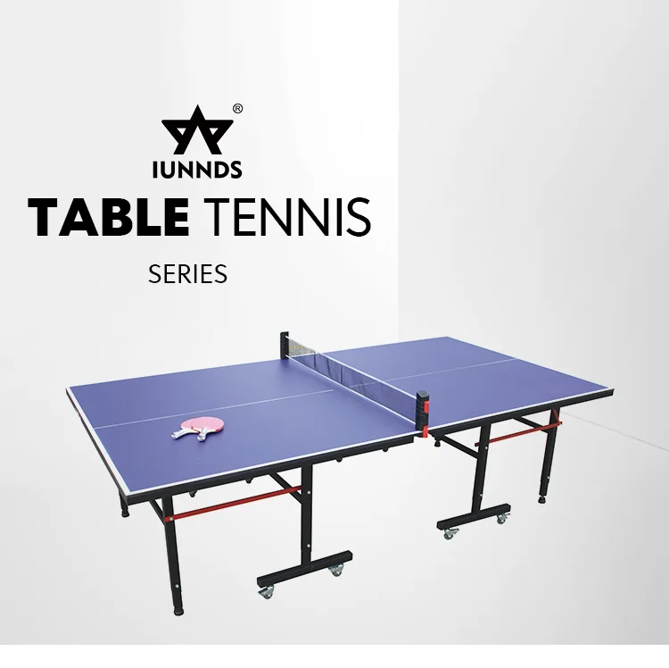 Movable Indoor Table Tennis Table, Foldable Standard PingPong Table with Wheels