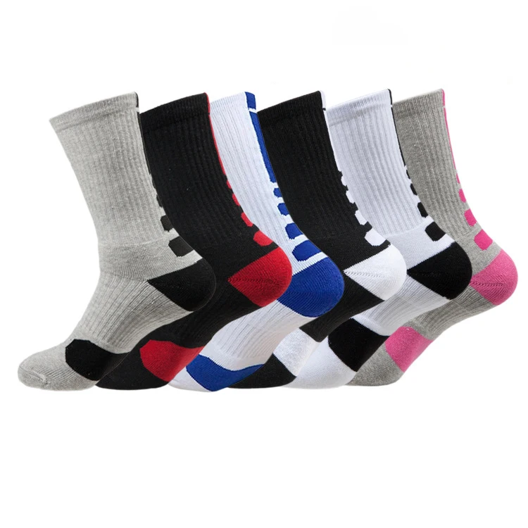 Anti Slip Soccer Sports Crew White Running Elite Basketball Padded Crazy Grip Sport Socks Logo