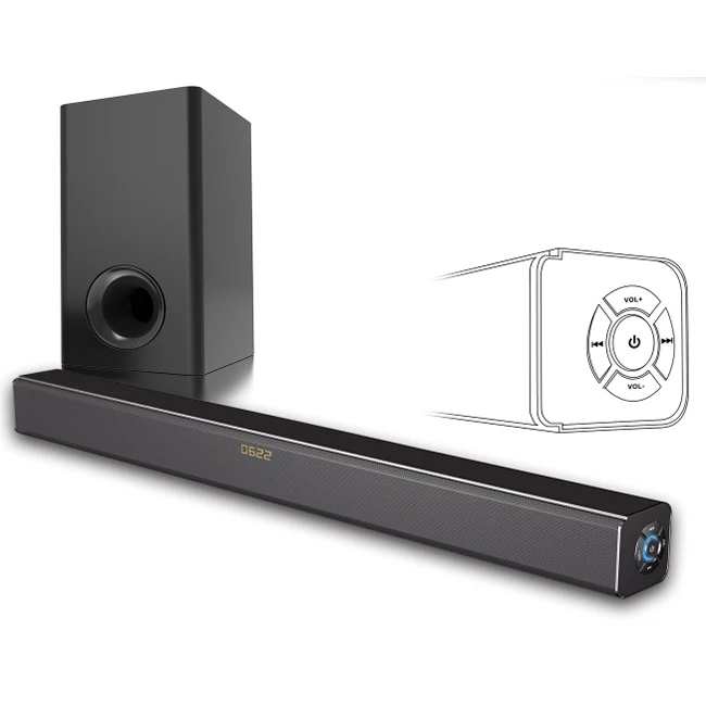 Sound bar 2.1ch blue tooth4.2 soundbar with subwoofer for multi audio player for TV