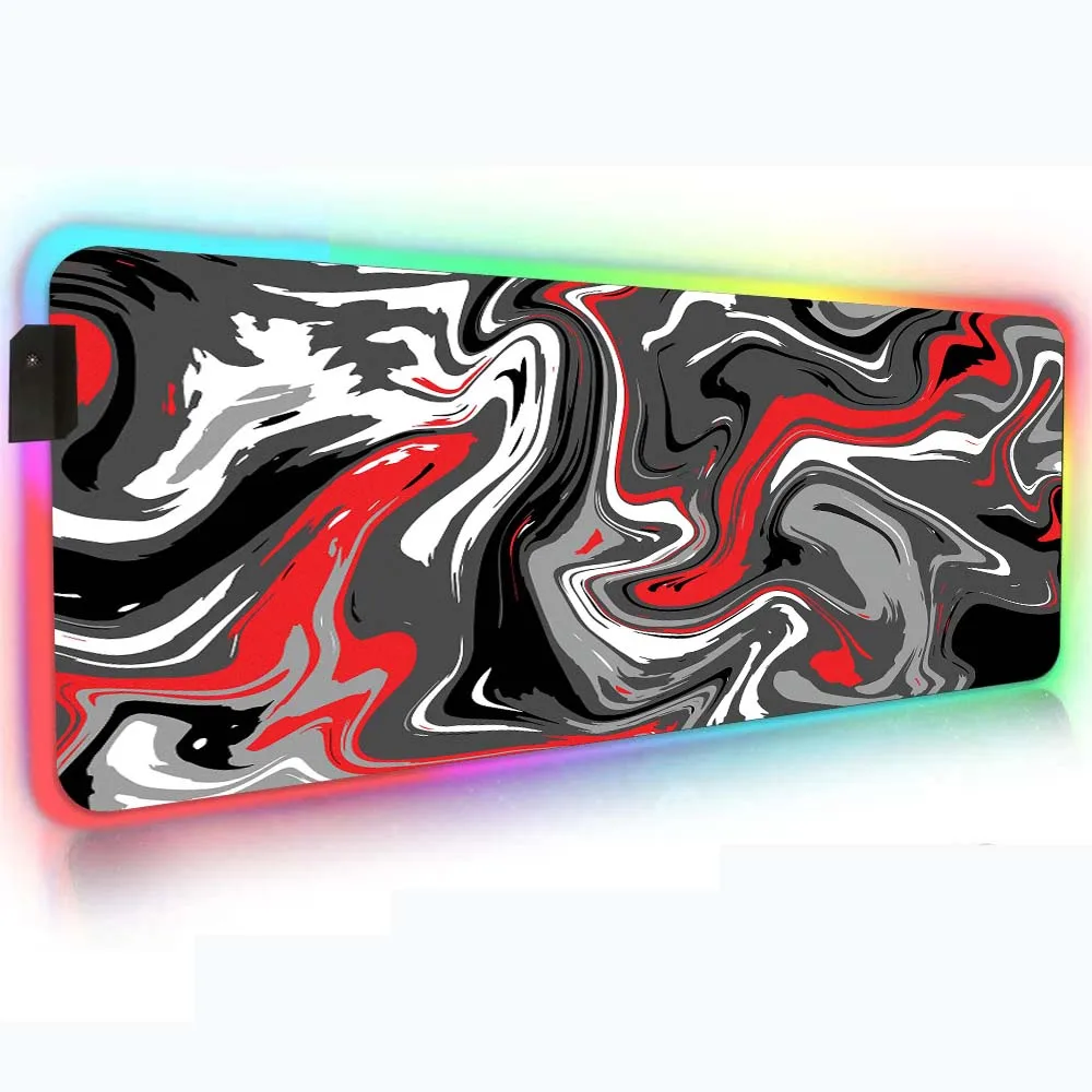 added Logo RGB LED illumination Large desk pad souris gamer Gaming keyboard mouse pad mat