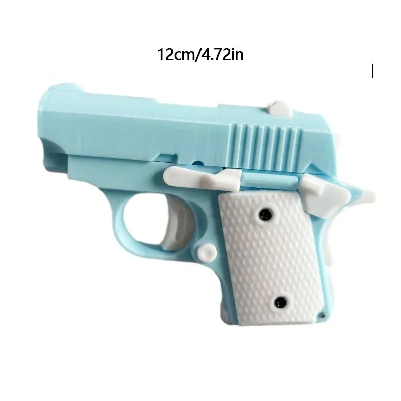 3D Printed Model Gravity Straight Jump Mini Toy Gun Non-firing Cub Radish Toy Knife Kids Stress Relief Toy Christmas Gift