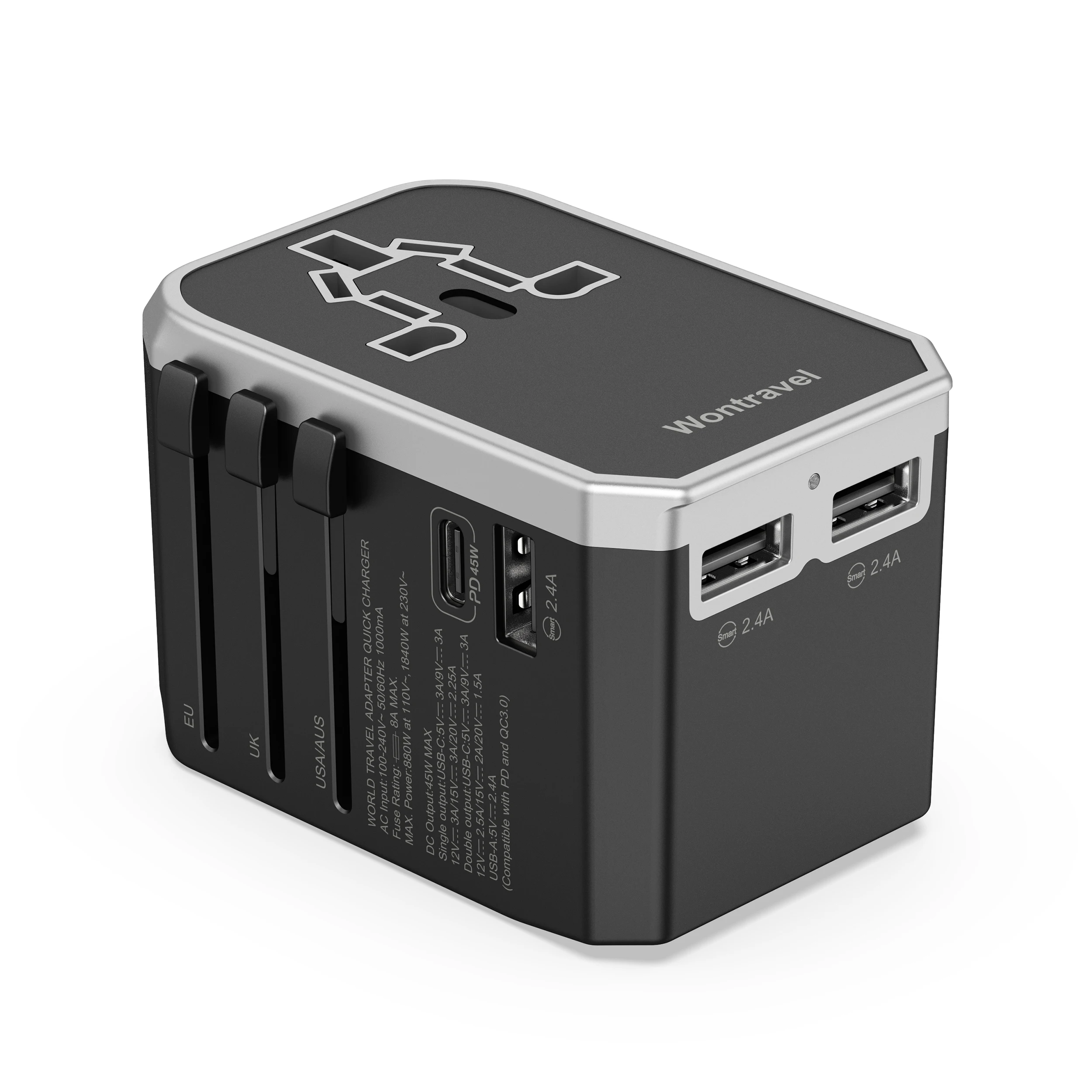 Wontravel Hot Sale International Travel Adaptor Plug Power Adapter Socket Universal Travel Adapter Uk