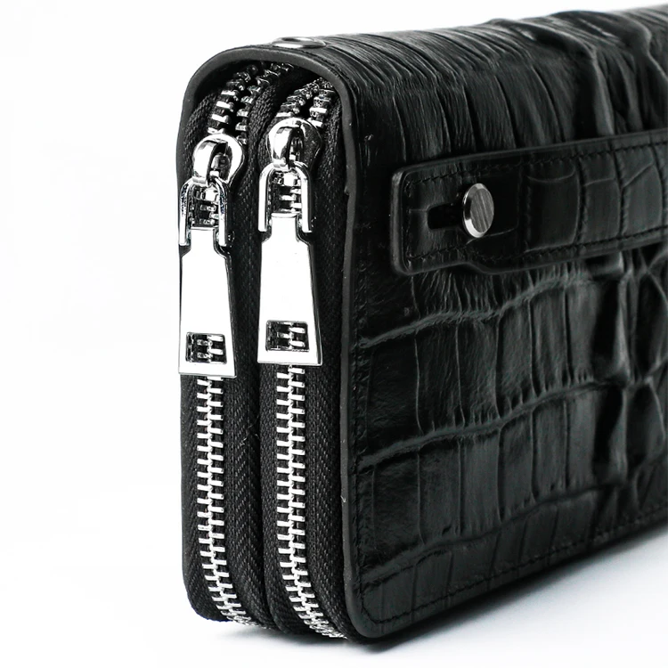 Hot sale crocodile genuine leather card holder long wallet for men