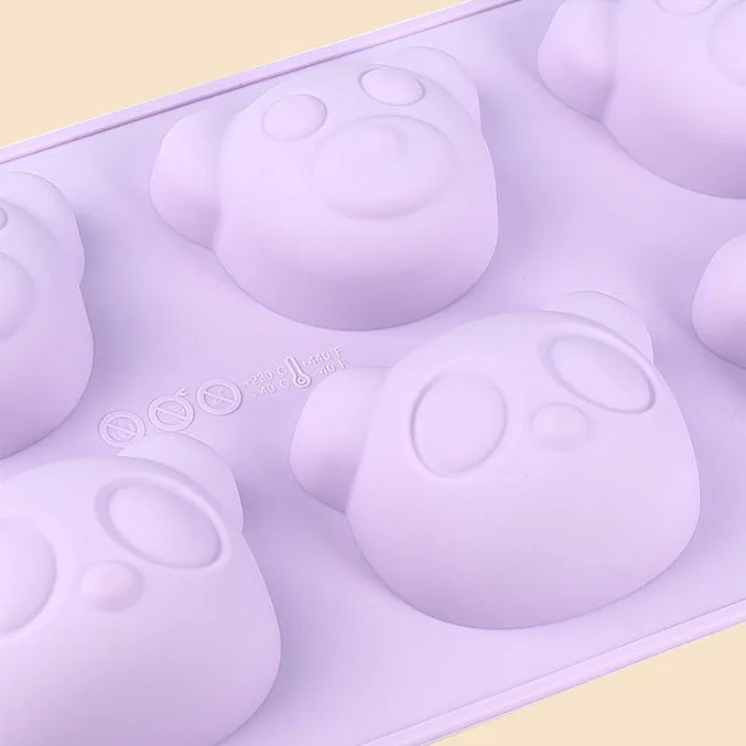 2 inch 6 Cavity BPA Free 3D Cartoon Bear Chocolate Mold Teddy Bear Silicone Mold Bear-shaped Silicone Cake Mold