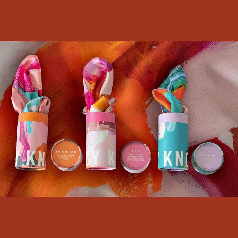 Wholesale Luxury Cylinder Cardboard silk scarf Tube Packaging clothing Paper Canister Cylinder Packaging Box