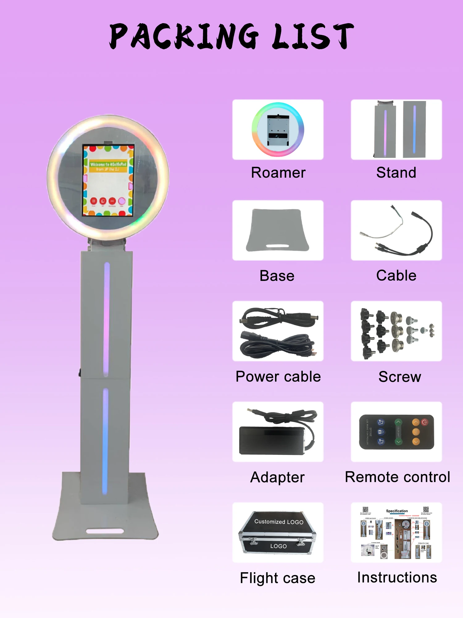 Hot Sale Touch Screen Photobooth Mirror Selfie Portable Photo Booth Machine Selfie Photo Booth with wedding