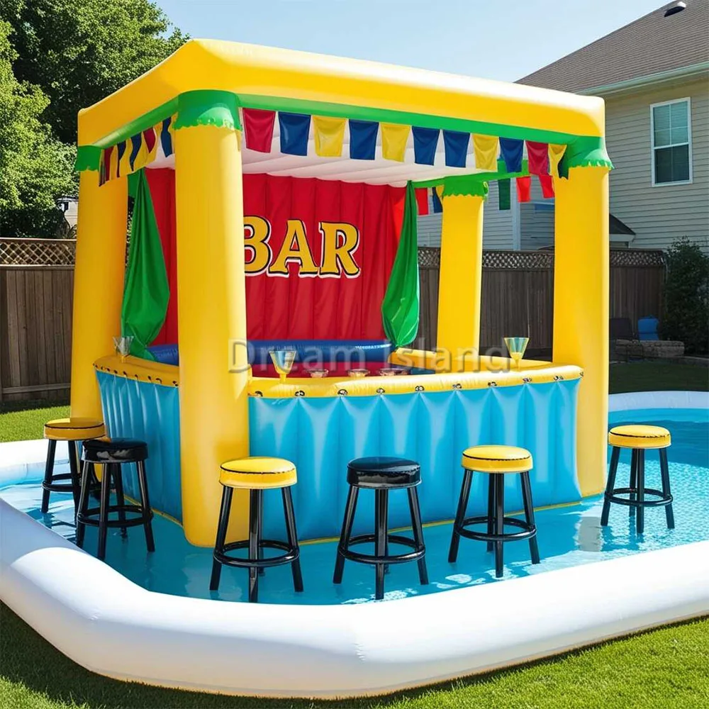 Large Superior design Inflatable New Bar leisure platform party bar Inflatable 2024 new design water swimming pool bar