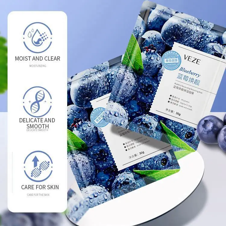 OEM VENZEN Private Label Orange Kiwi Blueberry Red Pomegranate Natural Organic Skin Care Whitening Moisturizing  Facial Mask