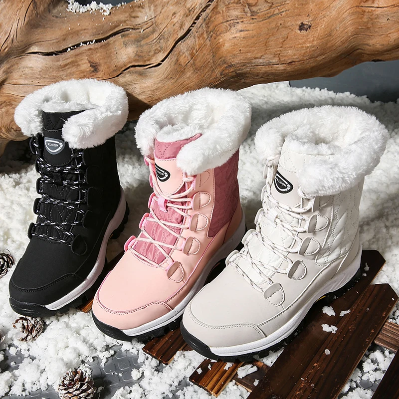 Wholesaler fashion best selling warm winter bow female snow boots