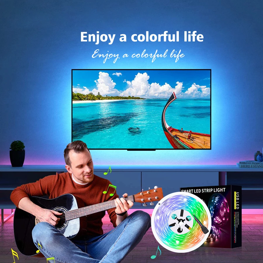 GREESON Cheap Price 5V 5m 5050 SMD Smart RGB LED Strip Light/LED Strip with 3 Key button Wireless Controller