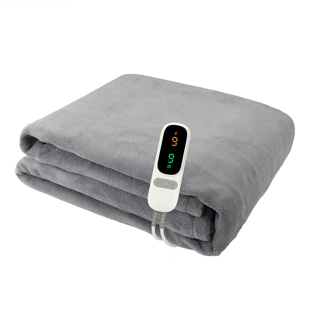 Faux-fur fleece & Flannel fleece  9 heat settings PTC+NTC Luxury  electric heated blanket