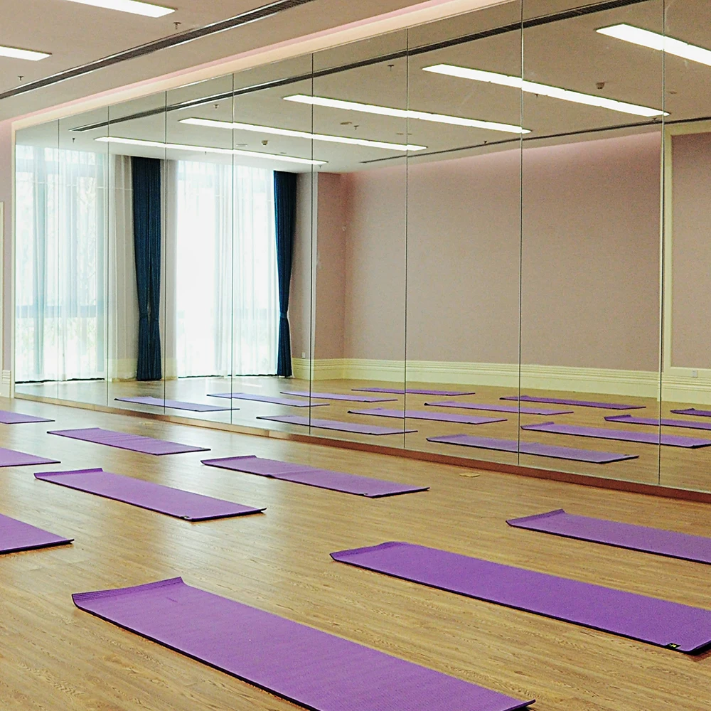 Wholesale Large Vinyl Backing Safety Mirror Glass for Gym /Dance /Yoga Studio Wall