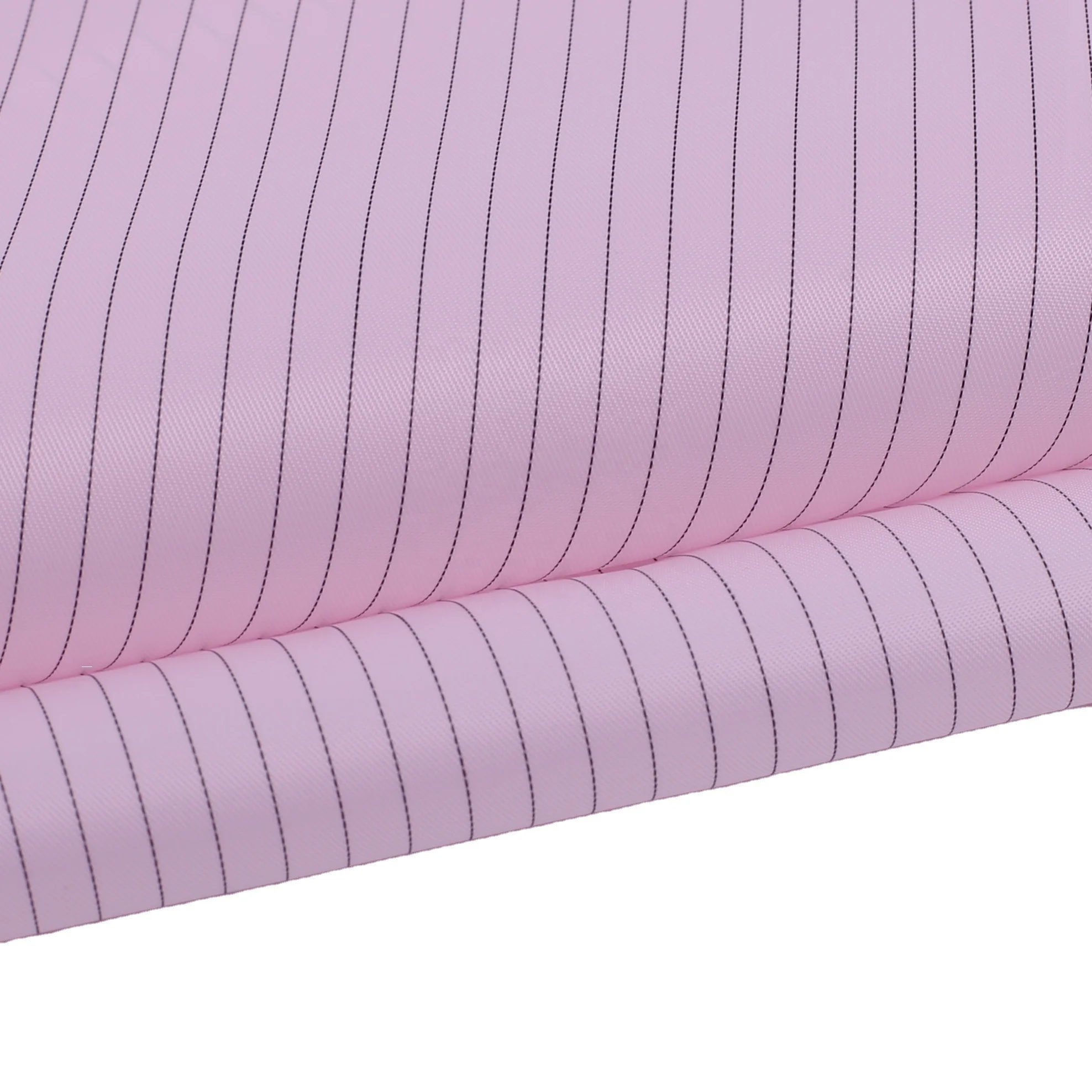 Wholesale 75D twill 99% Polyester +1% carbon fiber esd antistatic fabric for Workwear strip fabric Medical anti-static fabric