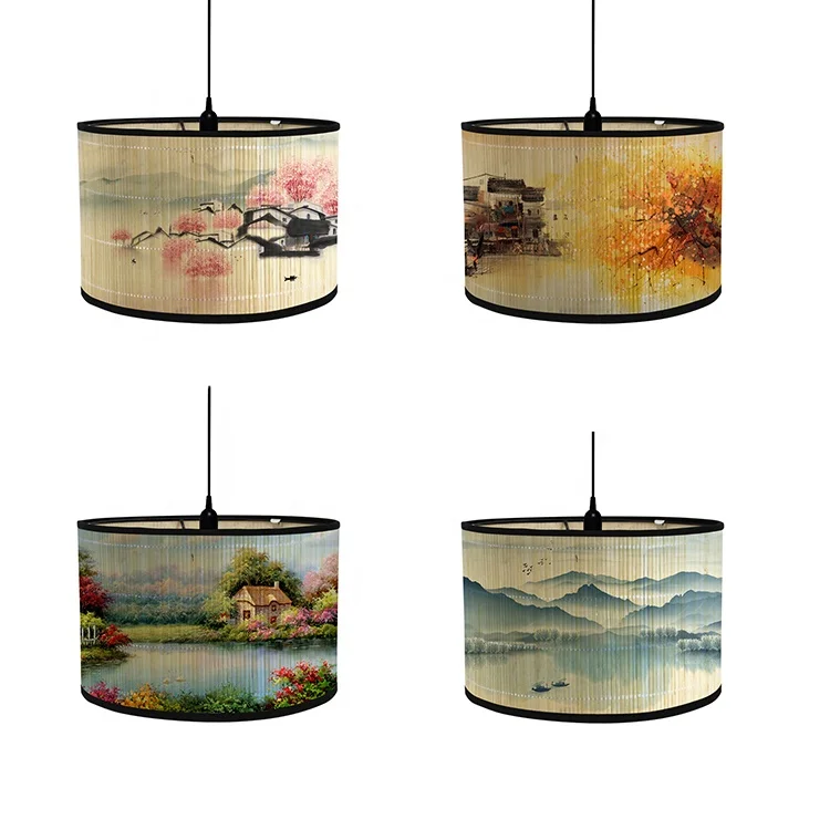 Decorative Lamp Shade, Bamboo Lampshade for Table Lamp and Floor Light