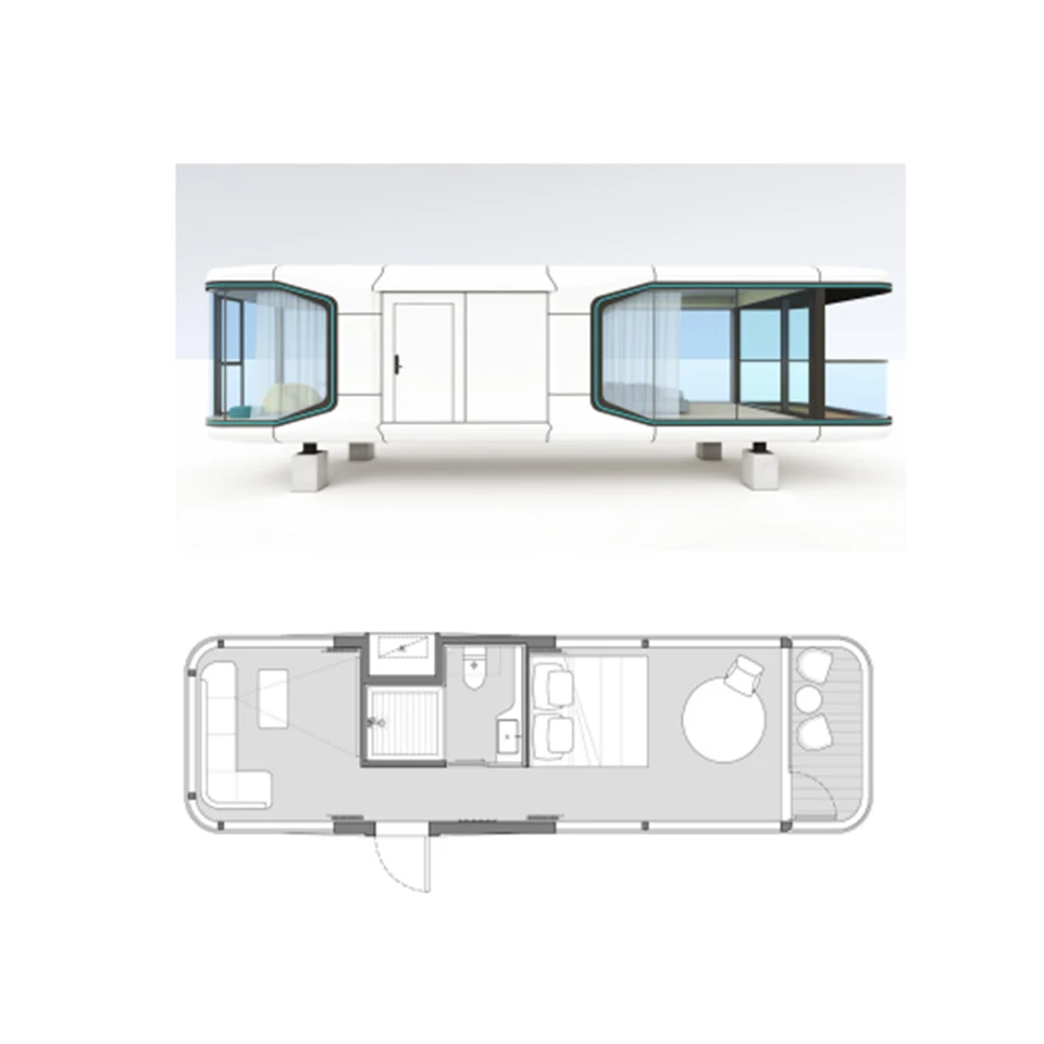 GUCI E7 premier prefabricated capsule hotel cabin modular prefab container home folding tiny house