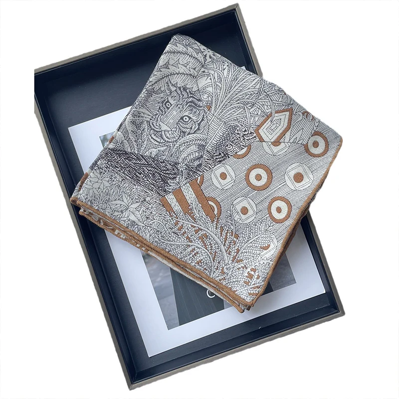 Wholesale Reliable Quality Women 90*90cm Square Silk Wool Scarf Silk Hair Wraps Head Band Edge Wrap Satin Scarf