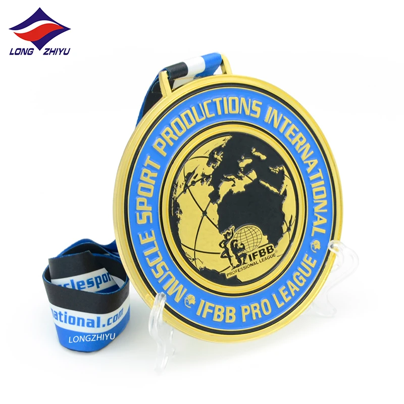 Longzhiyu 15 Years Factory Custom Metal Enamel Medals Colorful Soft Enamel Medallion Bodybuilding Medal