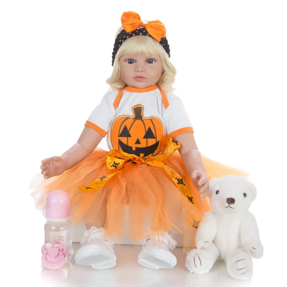 
Wholesale 60 cm Baby Reborn Dolls 24 inch Cloth Body Reborn Boneca Fashion Princess Halloween Toy for Girl Birthday Gift 