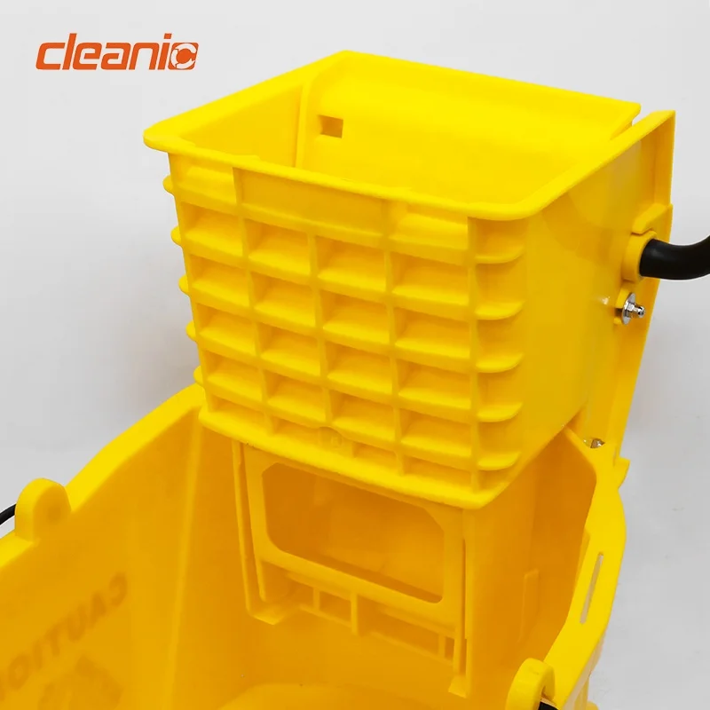 Restaurant janitor supplies 20 litre 5 gallon ergonomic commercial small kentucky mop bucket with downpress wringer