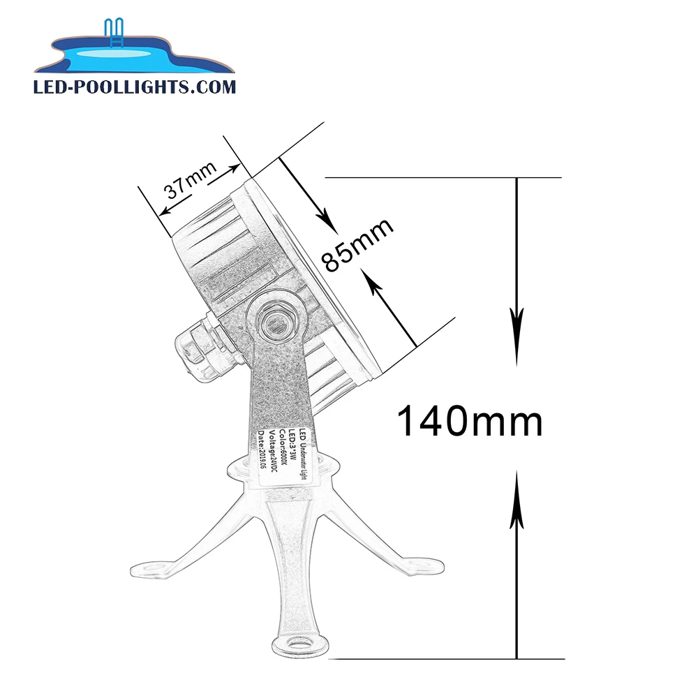 Professional Underwater spot light High power Stainless Steel 316 IP68 Waterproof 6W LED Underwater light