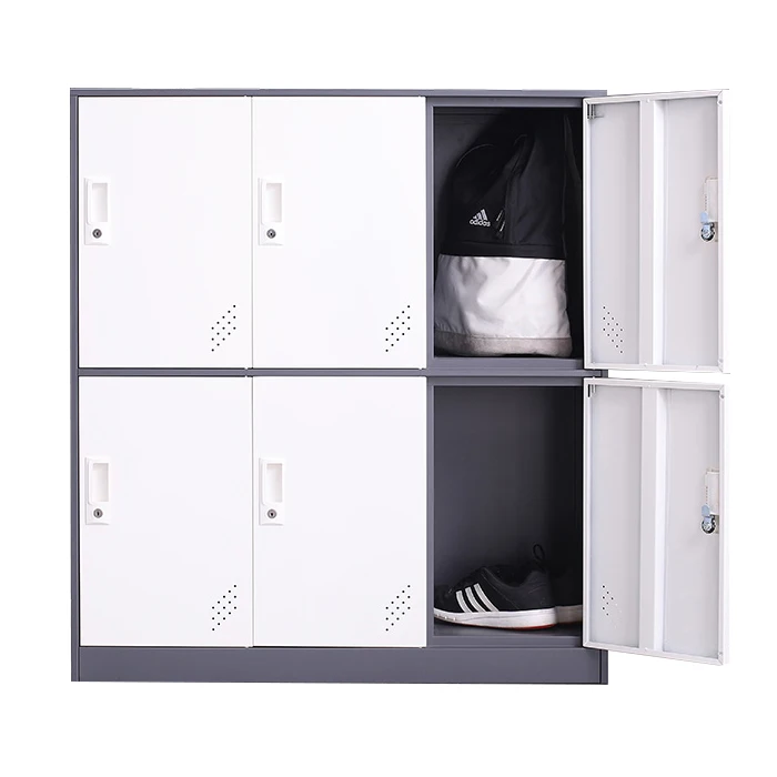 Metal  Locker student bag cabinet Short 6 door steel locker kindergarten color locker