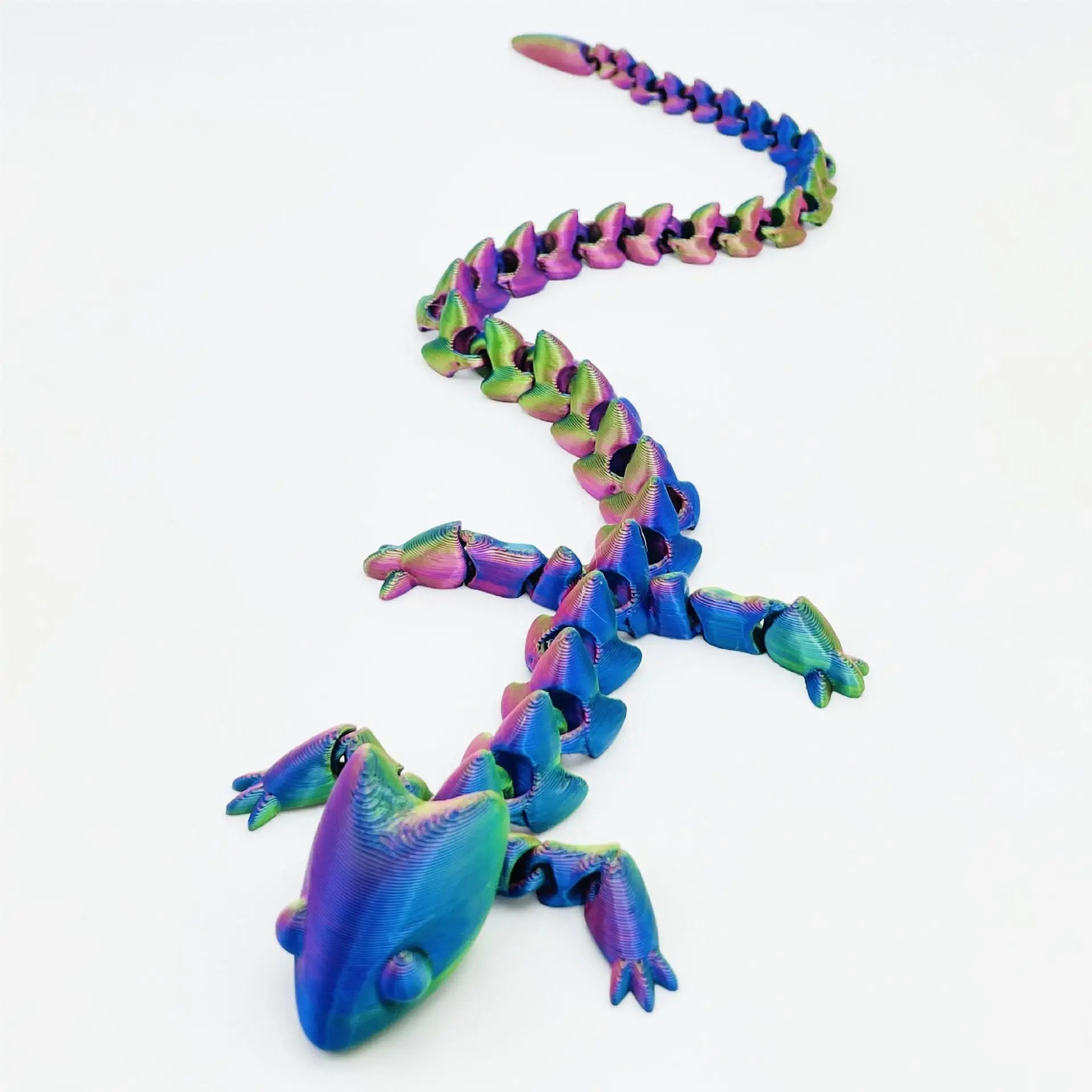 new arrival 3d printed crystal dragon movable flexible Articulated Dragon Fidget toy for kids gift