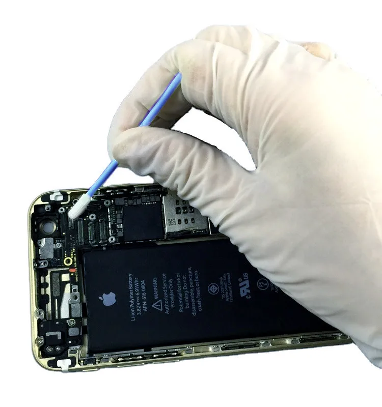 JEJOR Supplier PCB Industry Cleaning 70mm Lint Free Small Head Polyester Cleanroom Swabs Stick