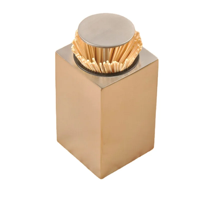 Hotel Party Favor Use Toothpicks Pack Box Holder Carry High End Restaurant Accessories Classic Steel Stainless Style Pcs Color