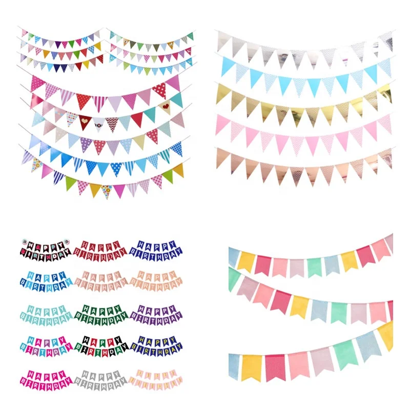 Бумажные джутовые льняные флаги флажки на день рождения баннеры стену Свадебный подвесной баннер гирлянда для вечеринки домашнего декора